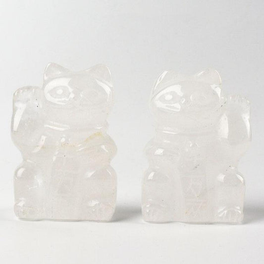 2" Clear Quartz Crystal Carving Lucky Cat Crystal wholesale suppliers