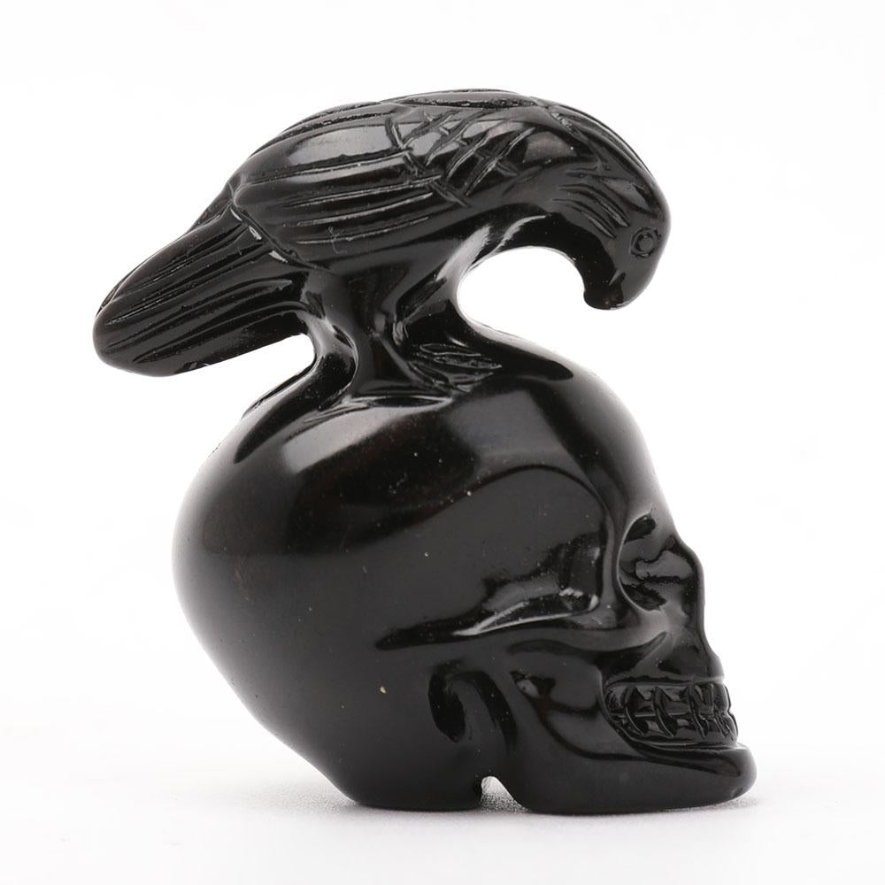 2“ Black Obsidian Skull Carvings for Halloween