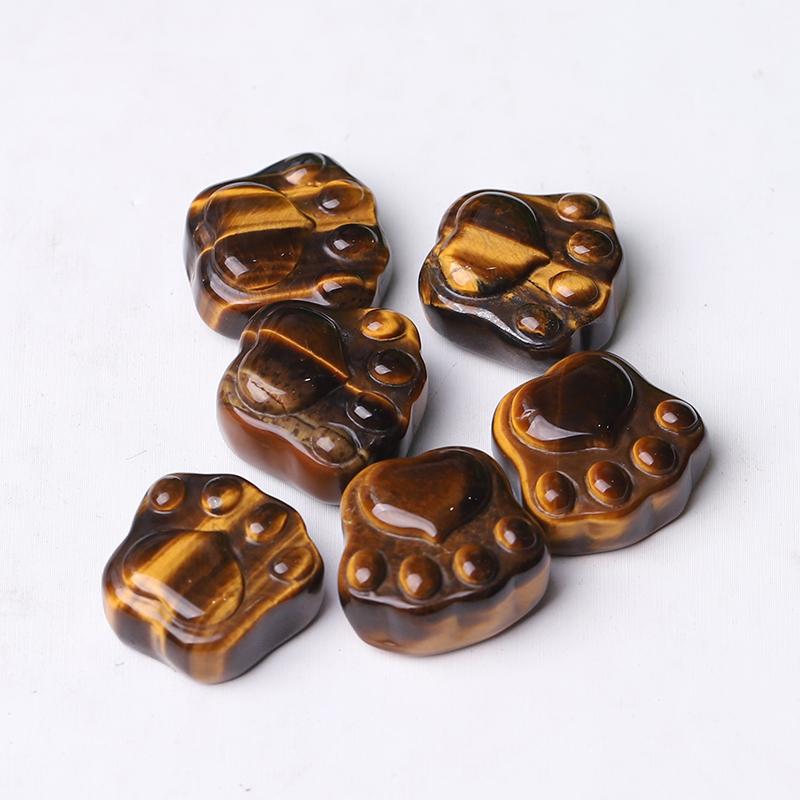 0.7" Tiger Eye Cat Paw Crystal Carvings Crystal wholesale suppliers