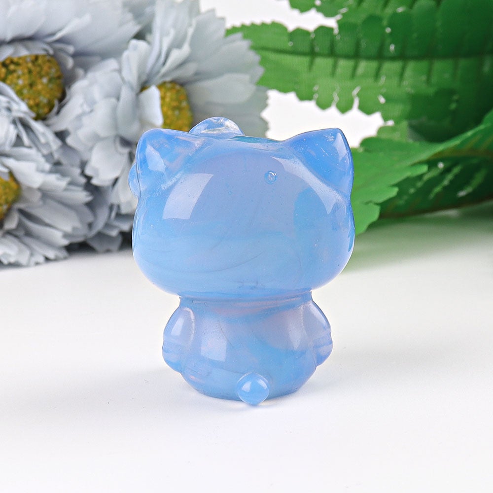 1.9" Blue Opalite Hello Kitty Cat  Crystal Carving Crystal wholesale suppliers