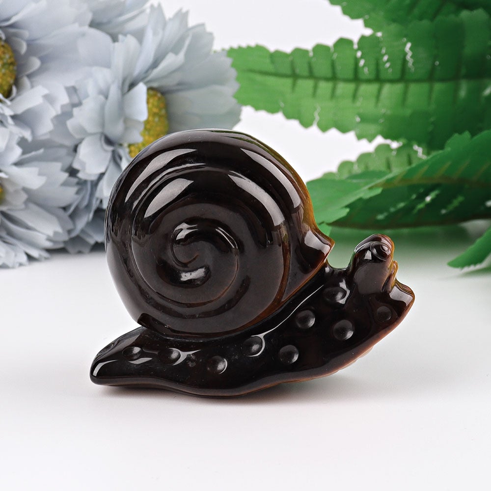 2.5" Tiger's Eye Snail Crystal Carvings Crystal wholesale suppliers