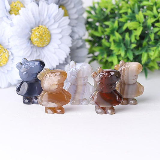 2" Agate Peppa Pig Crystal Carvings Crystal wholesale suppliers