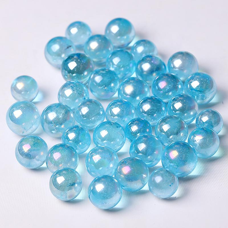 0.5-0.7'' High Quality Blue Aura Crystal Spheres Crystal Balls for Healing Crystal wholesale suppliers