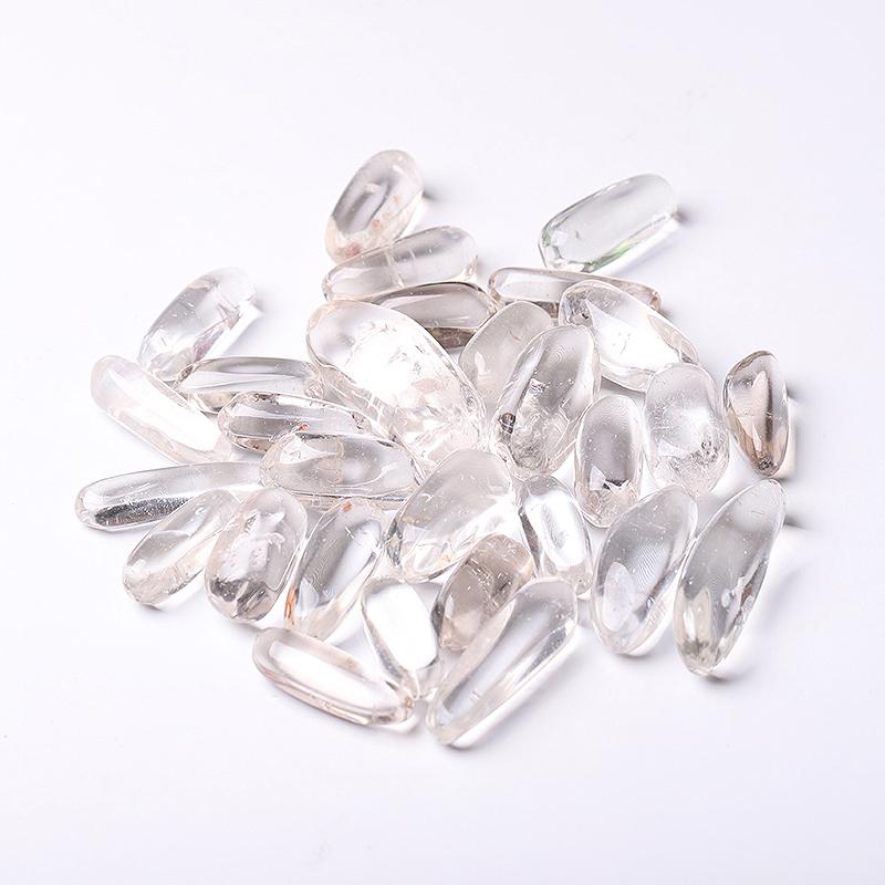 0.1kg 35mm-42mm Natural Clear Quartz Tumbles for Healing Crystal wholesale suppliers