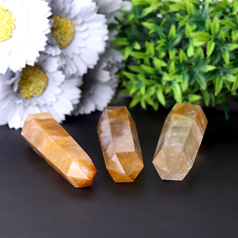 3.5" Set of 3 Golden Healer Crystal Points  Crystal wholesale suppliers