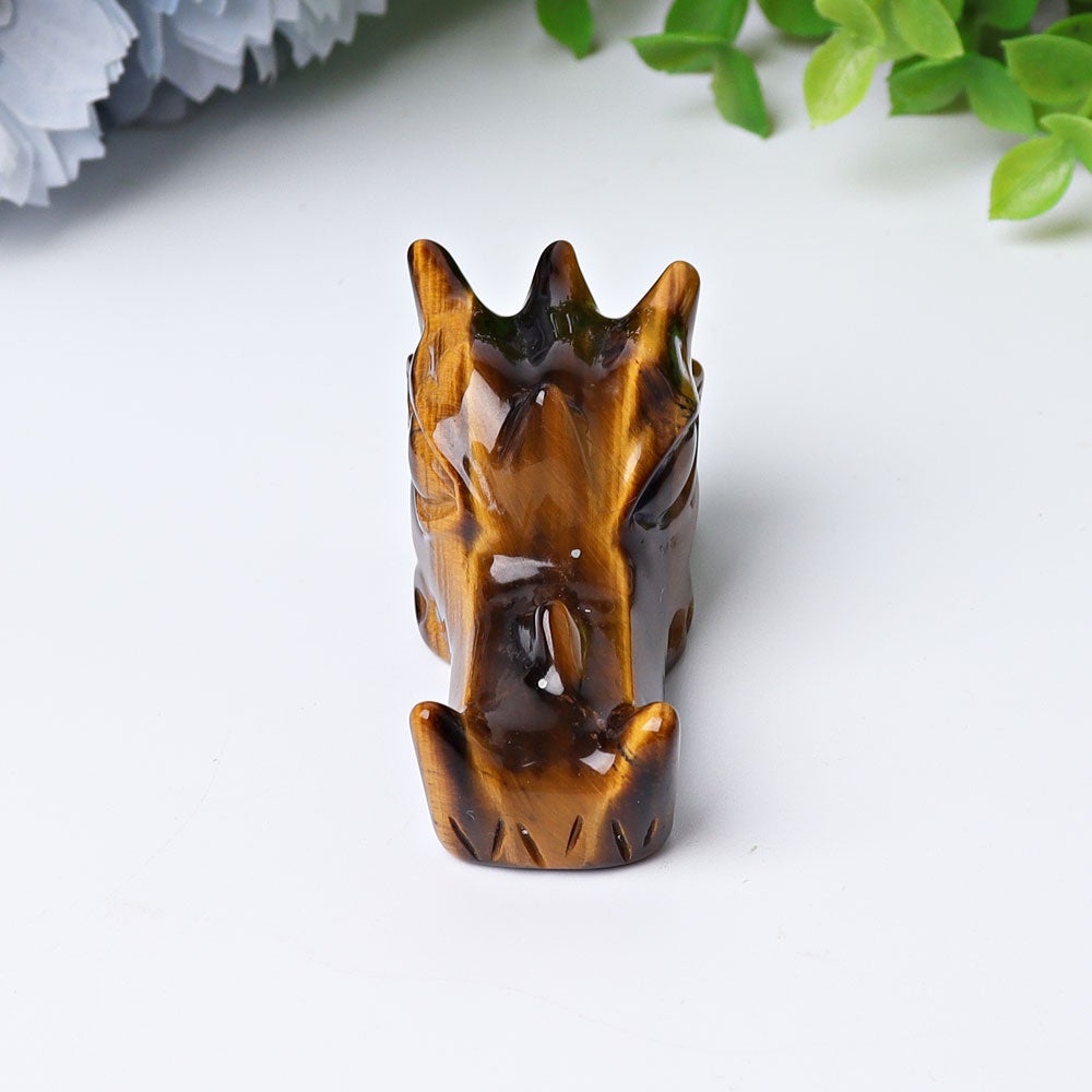 2" Tiger's Eye Dragon Head Crystal Carvings Crystal wholesale suppliers