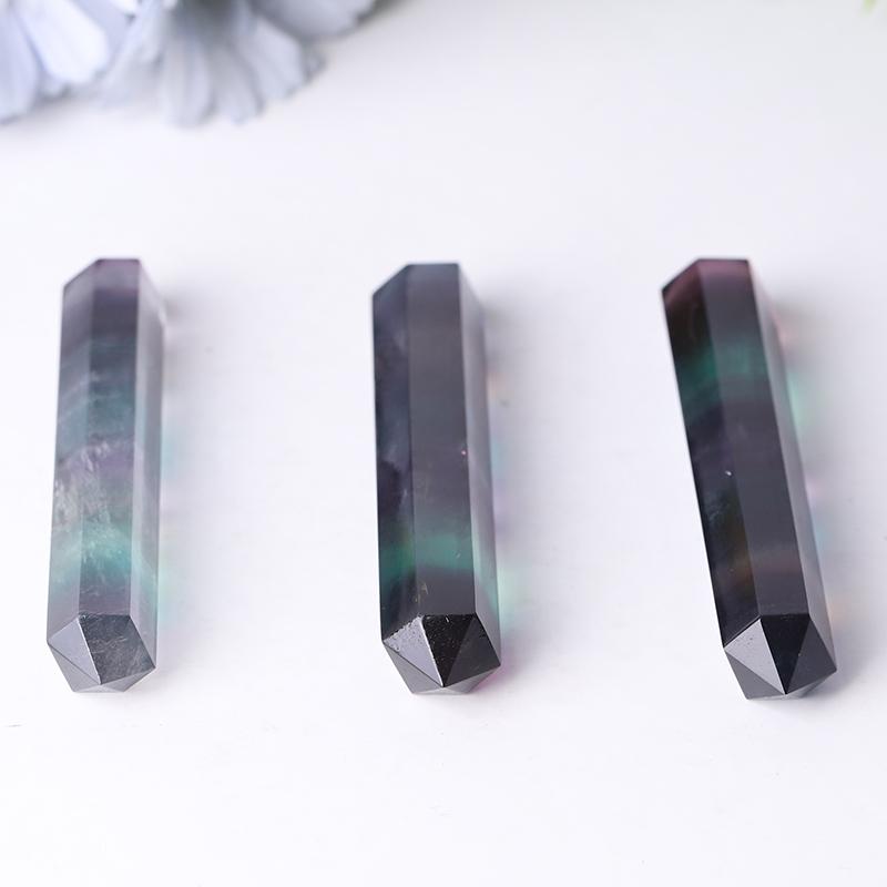 4" High Quality Rainbow Fluorite Double Terminated Point for Healing Crystal wholesale suppliers