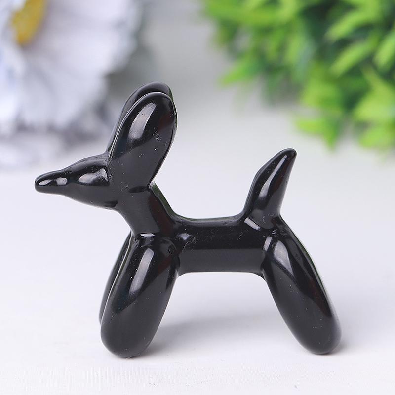 2.5" Black Obsidian Balloon Dog Crystal Carvings Crystal wholesale suppliers