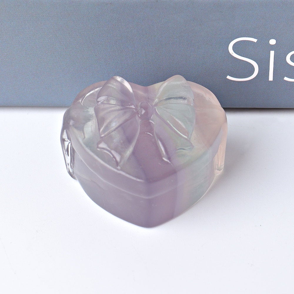 1.5" Heart Shape Gift-box Crystal Carving for Christmas Crystal wholesale suppliers