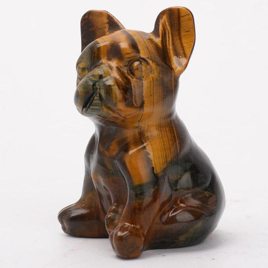 Tiger Eye Bull Dog Carvings