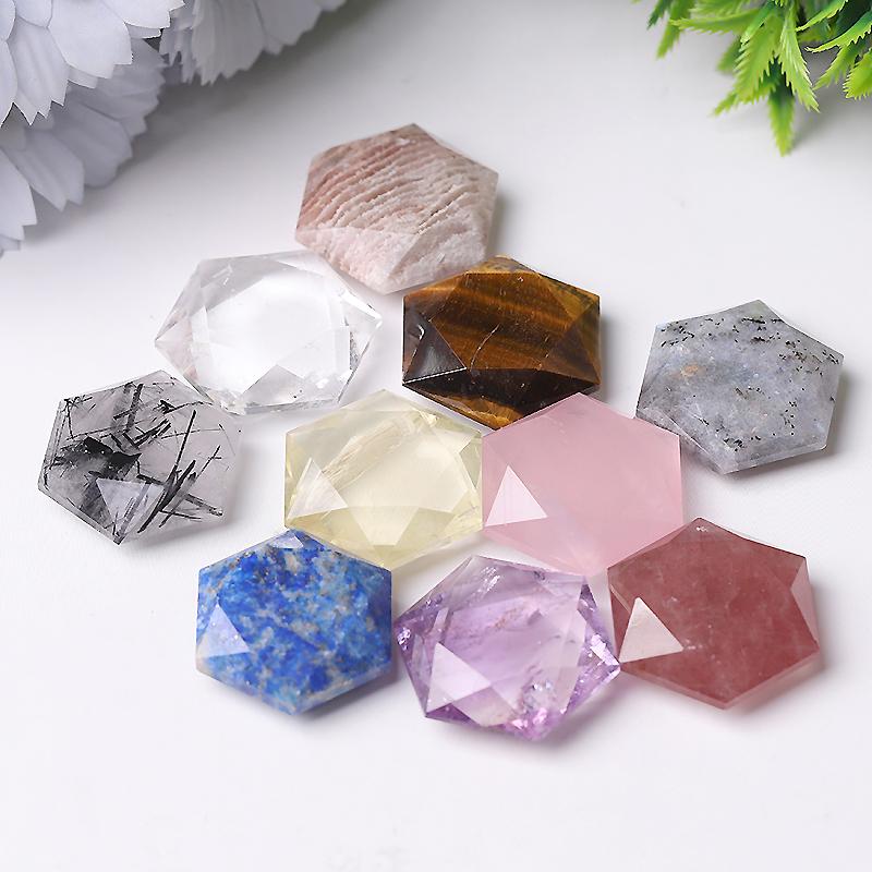 1" Crystal Hexagon Pocket Stone  for Pendant for DIY Crystal wholesale suppliers