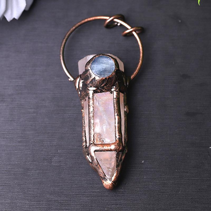 3" Rose Quartz with Kyanite Pendant for Jewelry DIY Crystal wholesale suppliers