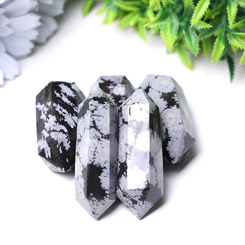 2" Snowflake Obsidian Double Terminated Point Crystal wholesale suppliers