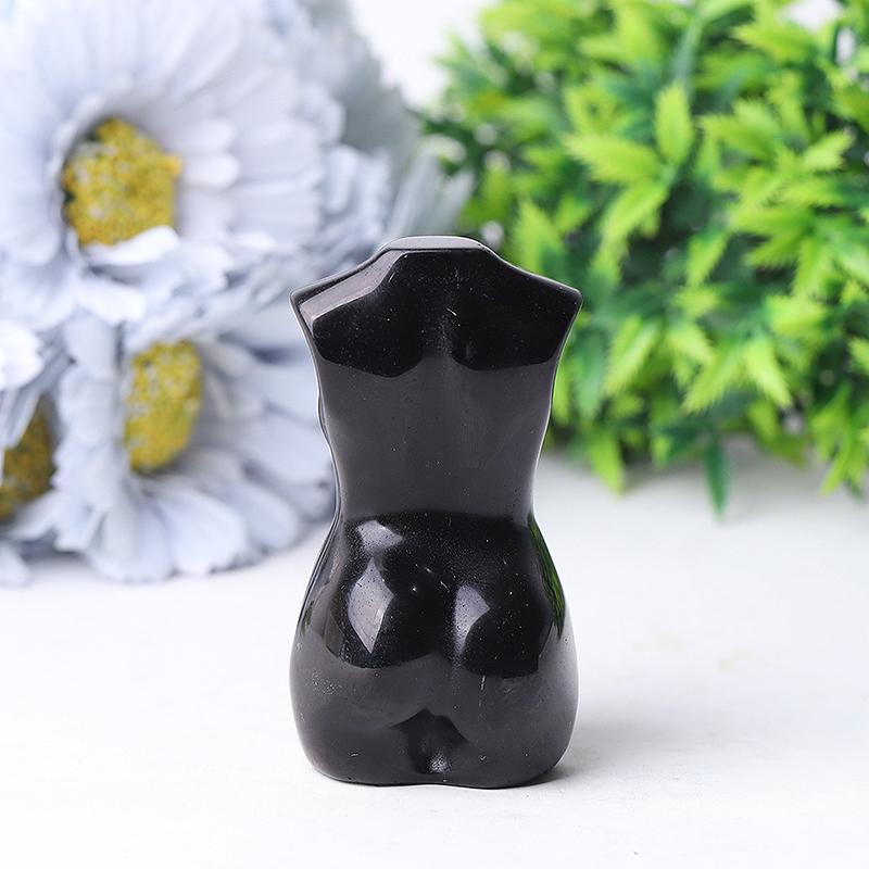 3" Black Obsidian Pregnant Woman Body Crystal Carvings Crystal wholesale suppliers