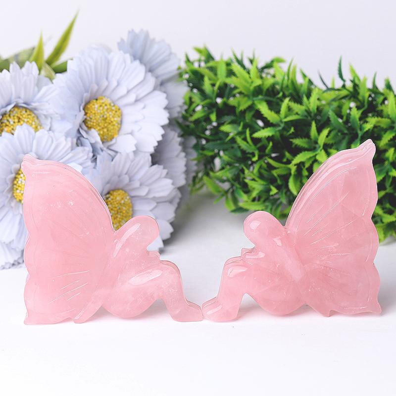 3.3" Rose Quartz Fairy Crystal Carvings Crystal wholesale suppliers