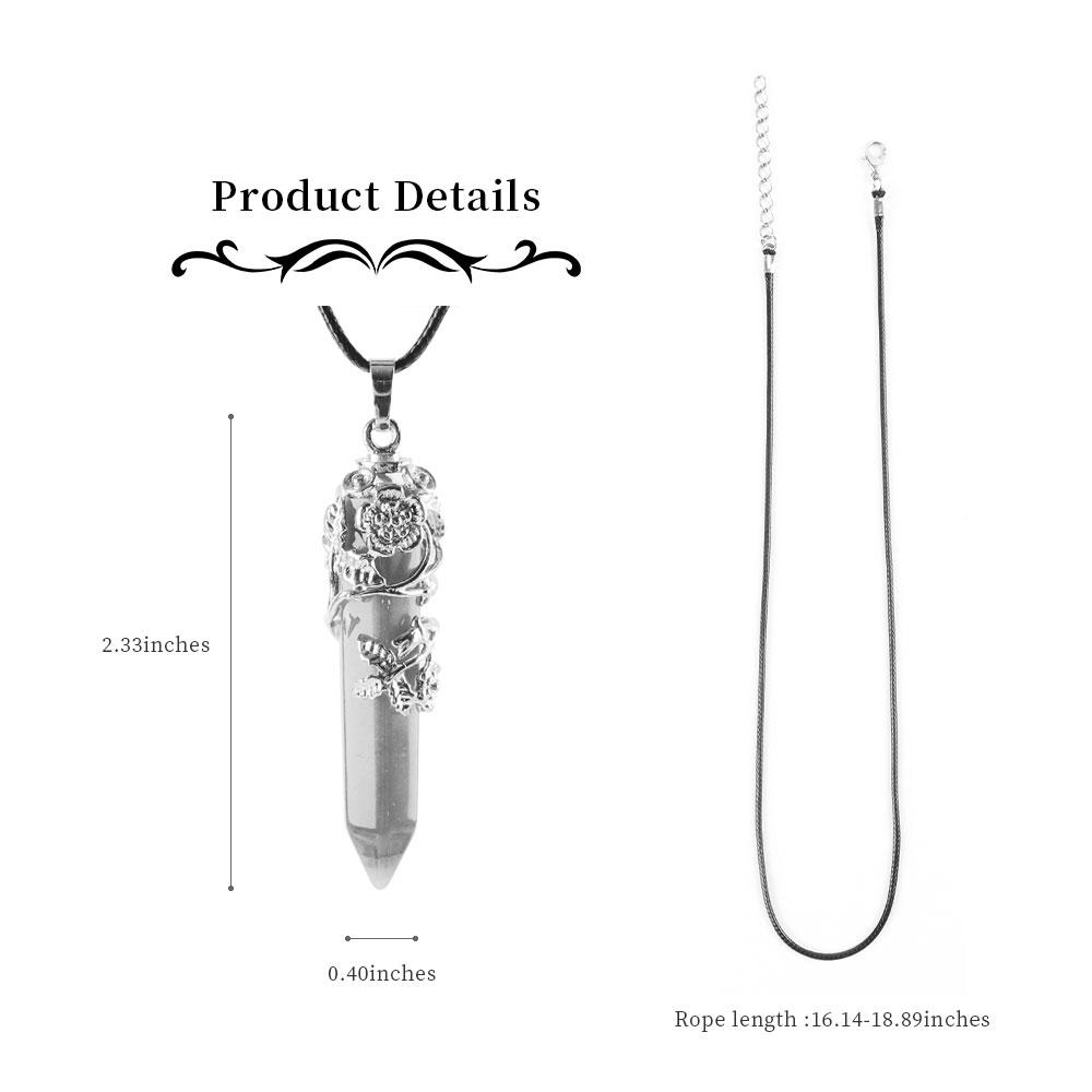 Natural Healing Flower Wrapped Crystal Point Pendant Crystal wholesale suppliers