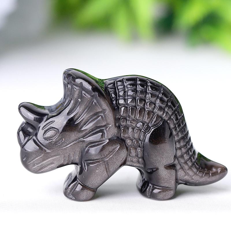 1.7" Silver Obsidian Dinosaur Crystal Carvings Crystal wholesale suppliers