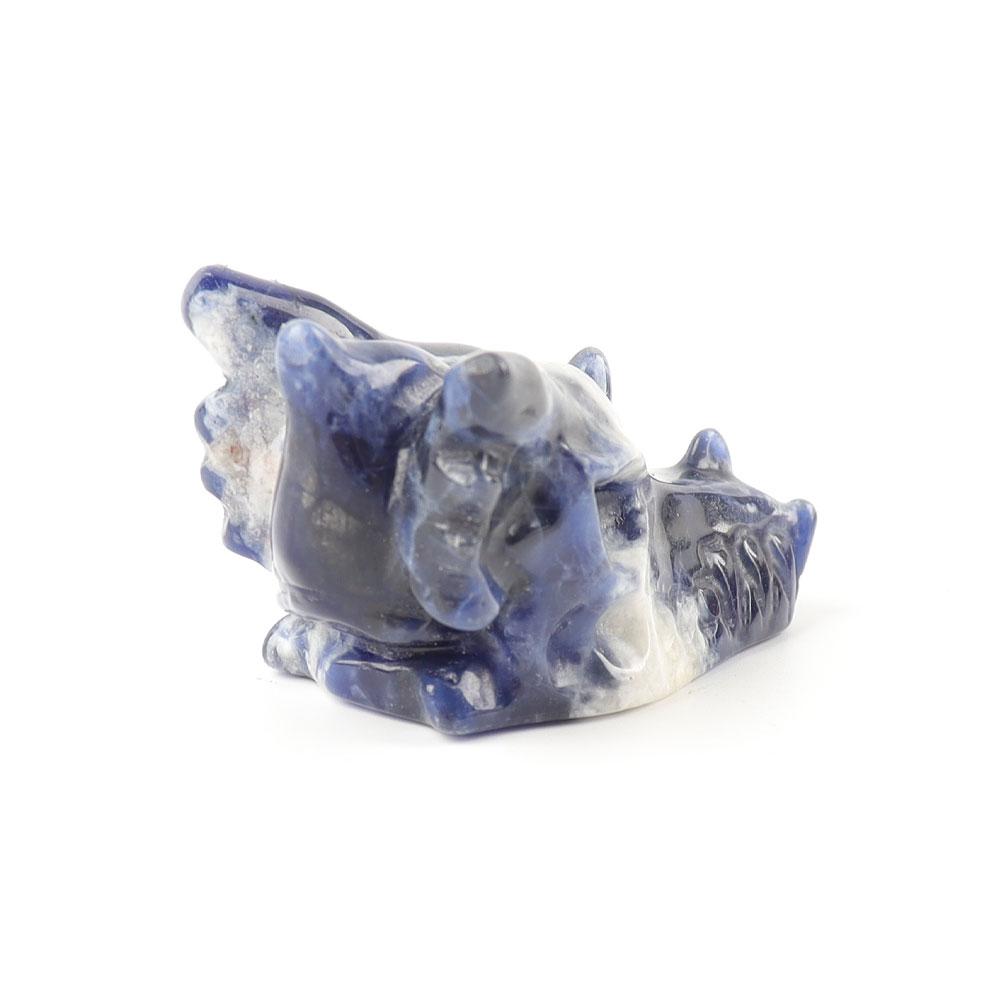 Sodalite Dragon Head Crystal Carvings