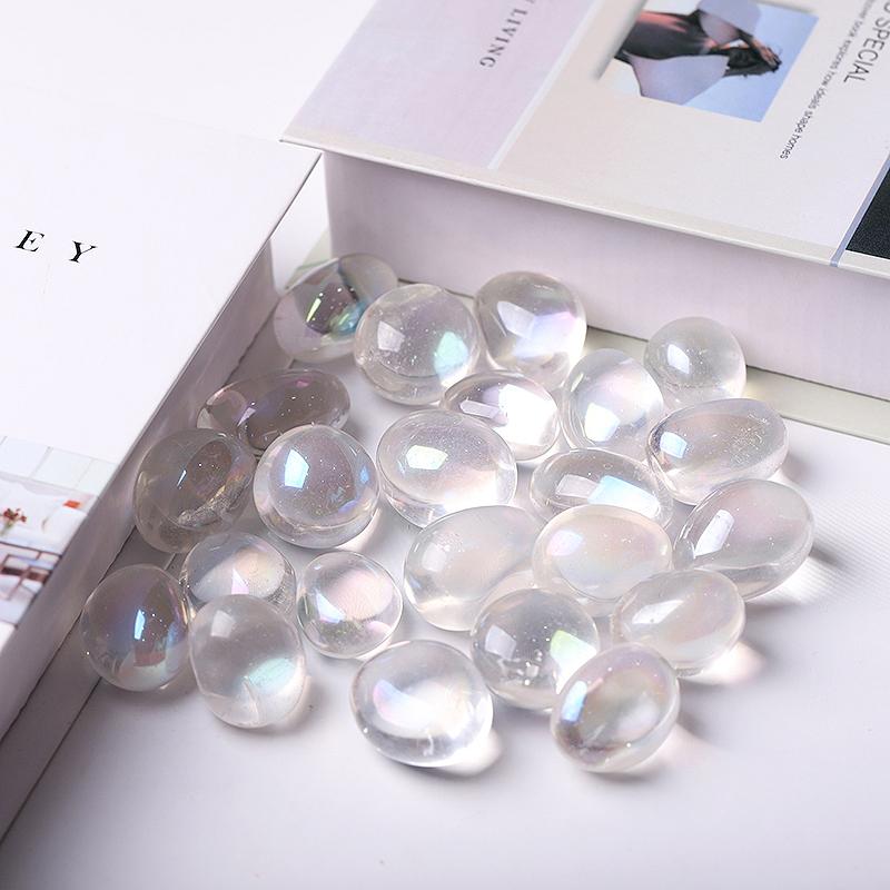 0.1kg 20mm-30mm Hot Sale Angle Aura Clear Quartz Tumbles Crystal wholesale suppliers