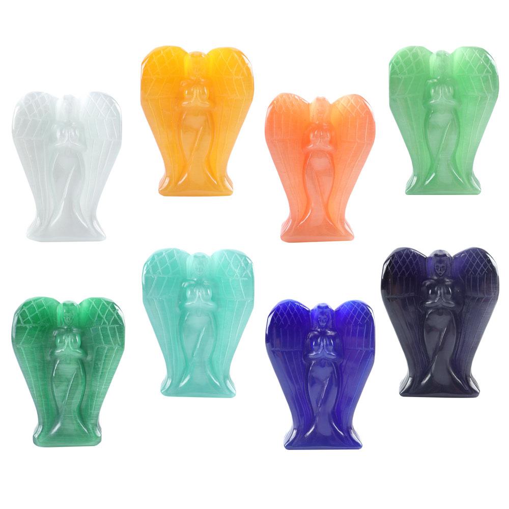 Hand Carved Cat Eye Crystal Angel Figurine Statue Crystal wholesale suppliers