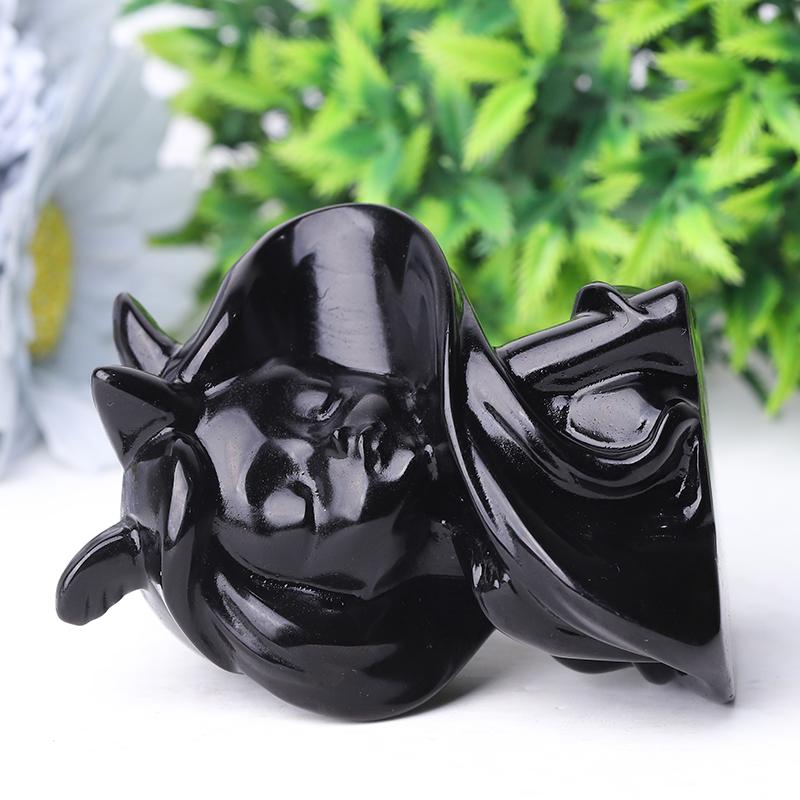 3.3" Black Obsidian Devil Crystal Carvings Crystal wholesale suppliers