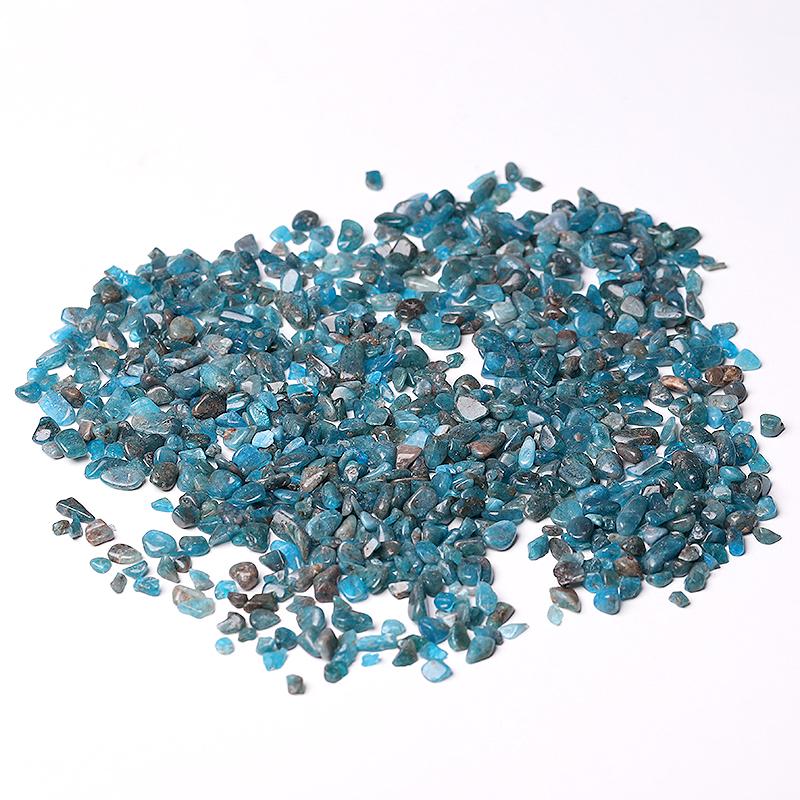 0.1kg 5-7mm Natural Blue Apatite Chips Crystal Chips for Decoration Crystal wholesale suppliers