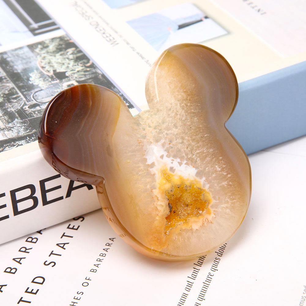 Druzy Agate Mickey Head Carvings