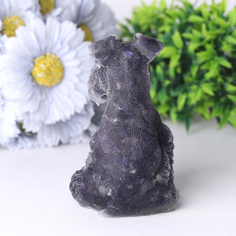 4.2" Crystal Chips Resin Schnauzer Carving for Decoration Crystal wholesale suppliers