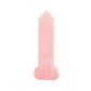 Rose Quartz Tower with Snake Carving Decor Base