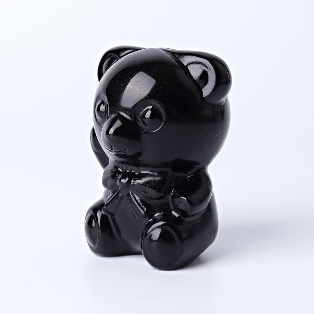 2.7" Black Obsidian Toy Bear Crystal Carvings Crystal wholesale suppliers