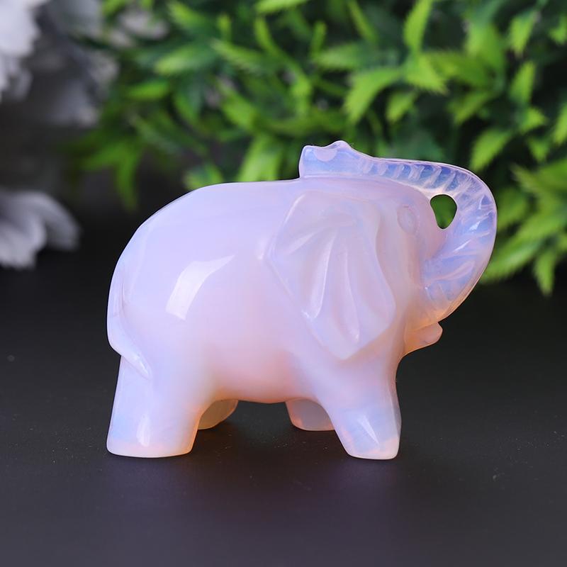 3" Pink Opalite Elephant Crystal Carvings Crystal wholesale suppliers