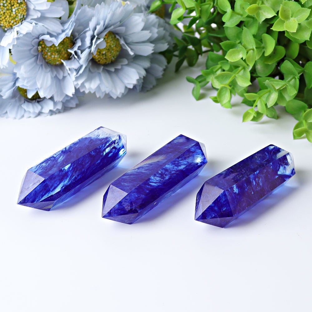 3.5"-4.0" Blue Smelting Double Terminated Crystal Points Crystal wholesale suppliers