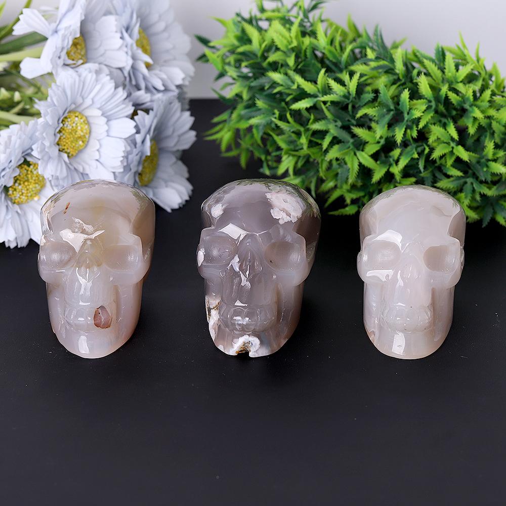 Flower Agate Crystal Skull Carvings Crystal wholesale suppliers