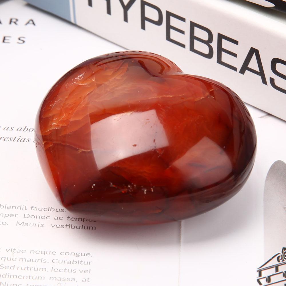 8cm Carnelian Heart Shape Carvings