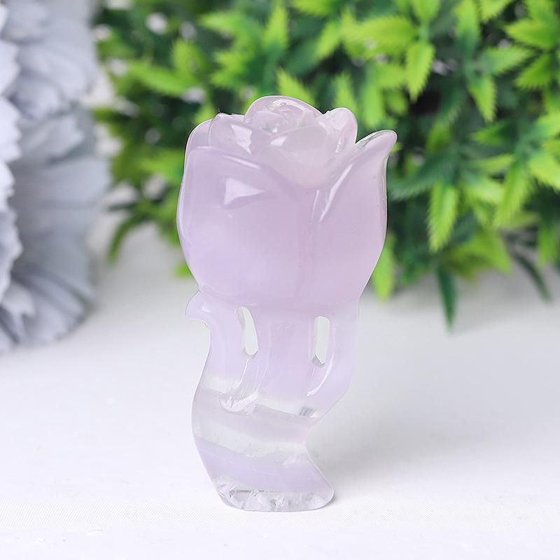 3" Natural Fluorite Rose Flower Carving for Collection Crystal wholesale suppliers