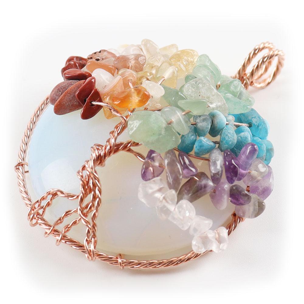 Tree of Life Pendant, Chakra Charm, Quartz Chips, Chakra Pendant Crystal wholesale suppliers