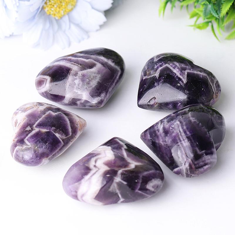 2.0-2.5"Dream Amethyst Heart Shape Crystal Carvings Crystal wholesale suppliers