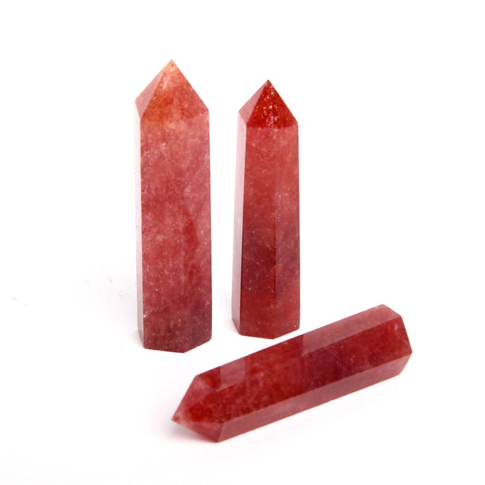 Set of 3 Strawberry Quartz Crystal Point Crystal wholesale suppliers