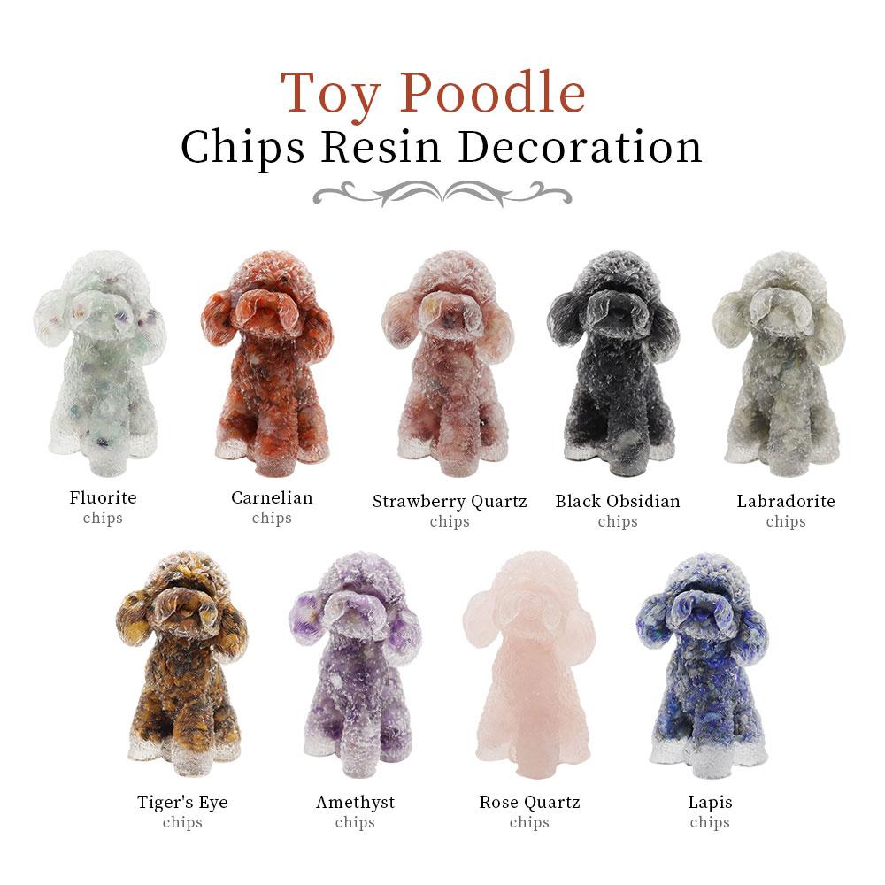 Toy Poodle Crystal Chips Resin Decoration