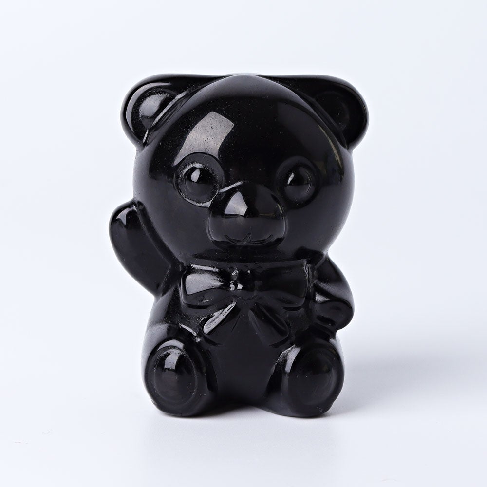 2.7" Black Obsidian Toy Bear Crystal Carvings Crystal wholesale suppliers