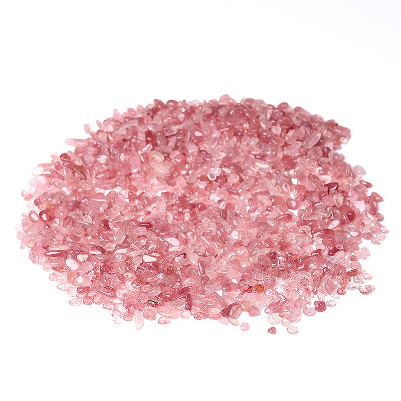 0.1kg Different Size Natural Strawberry Quartz Chips Crystal Chips for Decoration Crystal wholesale suppliers