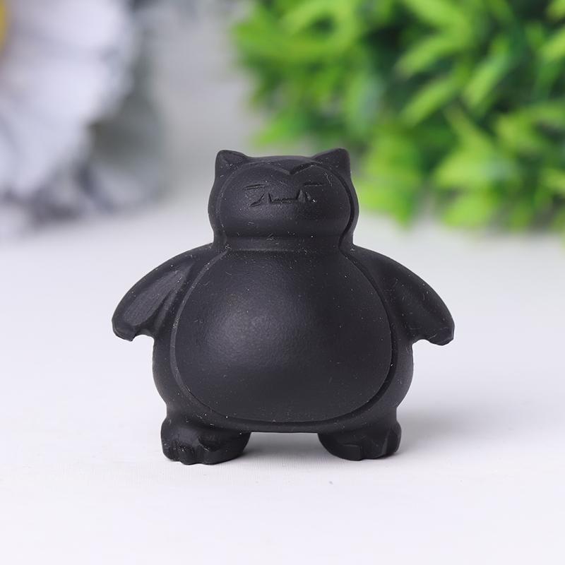 1.8" Black Obsidian Snorlax Crystal Carvings Crystal wholesale suppliers