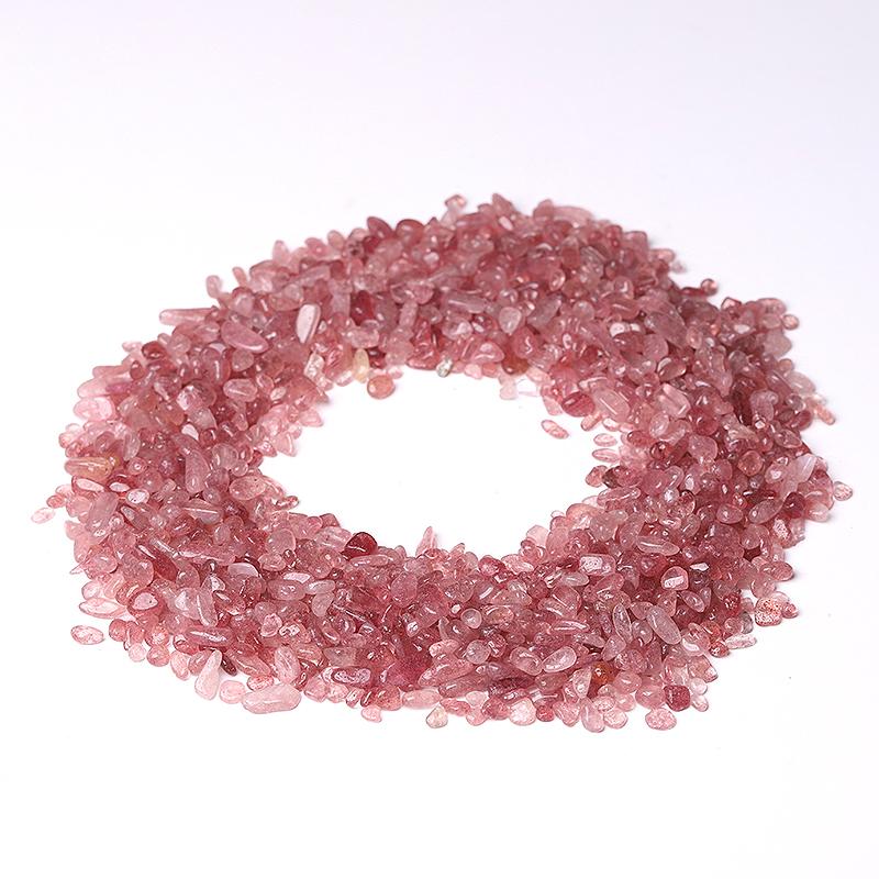 0.1kg Different Size Natural Strawberry Quartz Chips Crystal Chips for Decoration Crystal wholesale suppliers