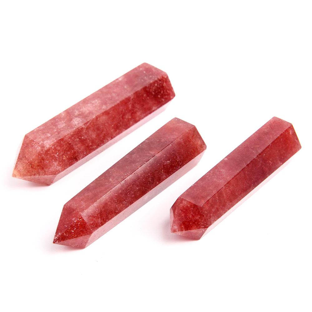 Set of 3 Strawberry Quartz Crystal Point Crystal wholesale suppliers