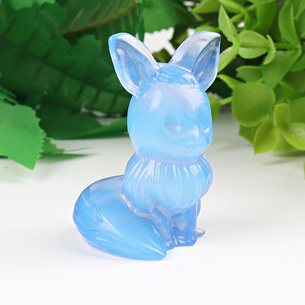 1.95" Blue Opalite Pokemon Evee Crystal Carvings Crystal wholesale suppliers