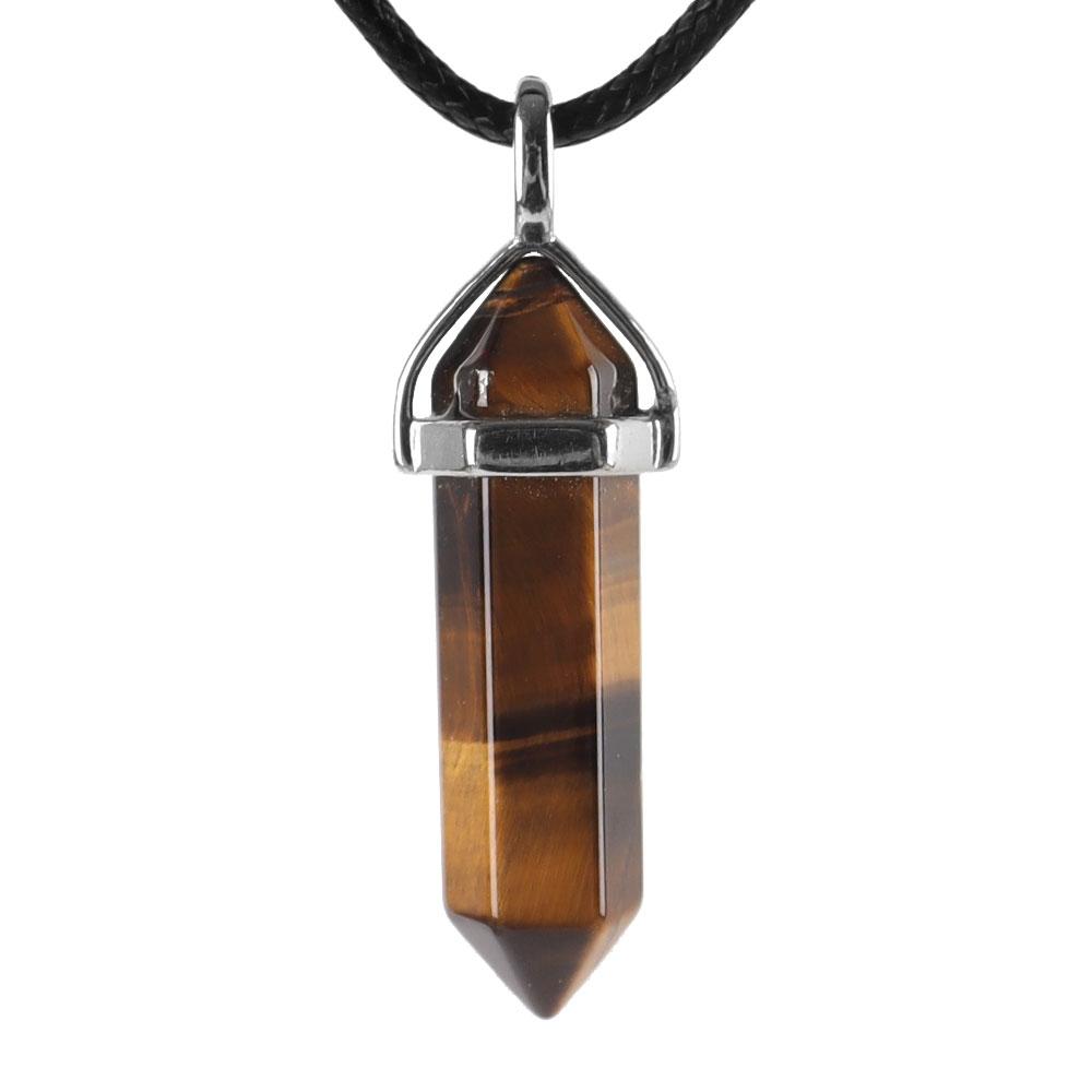 Natural Semi-Precious Gemstone Crystal Healing Hexagonal Point Chakra Pendant Crystal wholesale suppliers