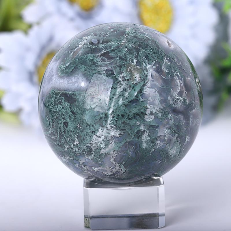 2.0"-4.5" Moss Agate Sphere Crystal wholesale suppliers