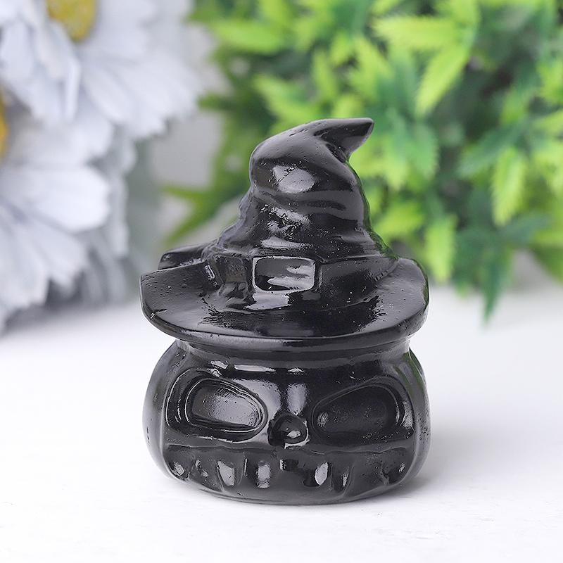 2.2" Black Obsidian Pumpkin Crystal Carvings for Halloween Crystal wholesale suppliers