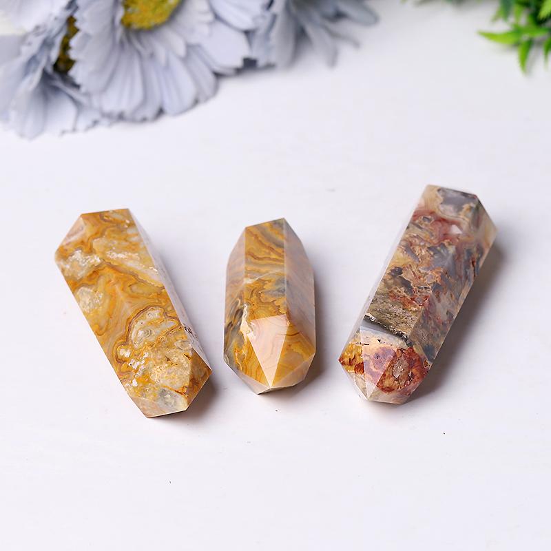 Wholesale Natural Crazy Agate Double Terminated Point Healing Point Crystal wholesale suppliers